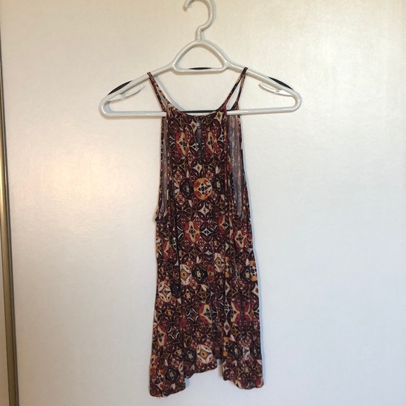 Red & orange patterned flowy tank top - Picture 5 of 5